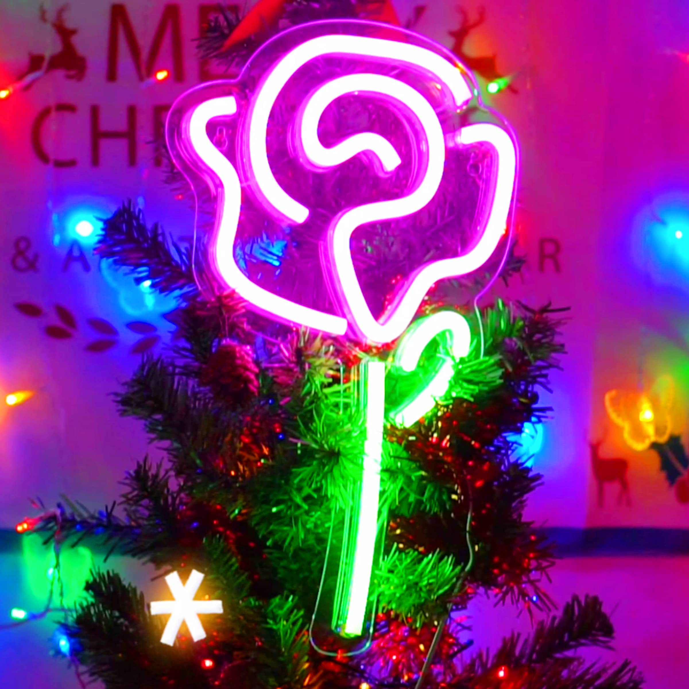 Valentine's Day Rose Neon LED Sign - USB Powered Wall Decor with Switch for Bedroom, Dorm, Cafe & Shop | Romantic Gift for Teens, Couples & Home Decor