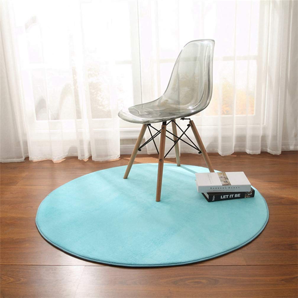 Premium MOXIC Solid Round Area Rug - Soft Coral Fleece Non-Slip Carpet for Living Room, Bedroom, Nursery & Bathroom - Modern Circular Floor Mat for Kids Play Area, Home Decor (Sky Blue, 6' x 6') - Perfect for Cozy Spaces, Baby Crawling & Stylish Interior Design