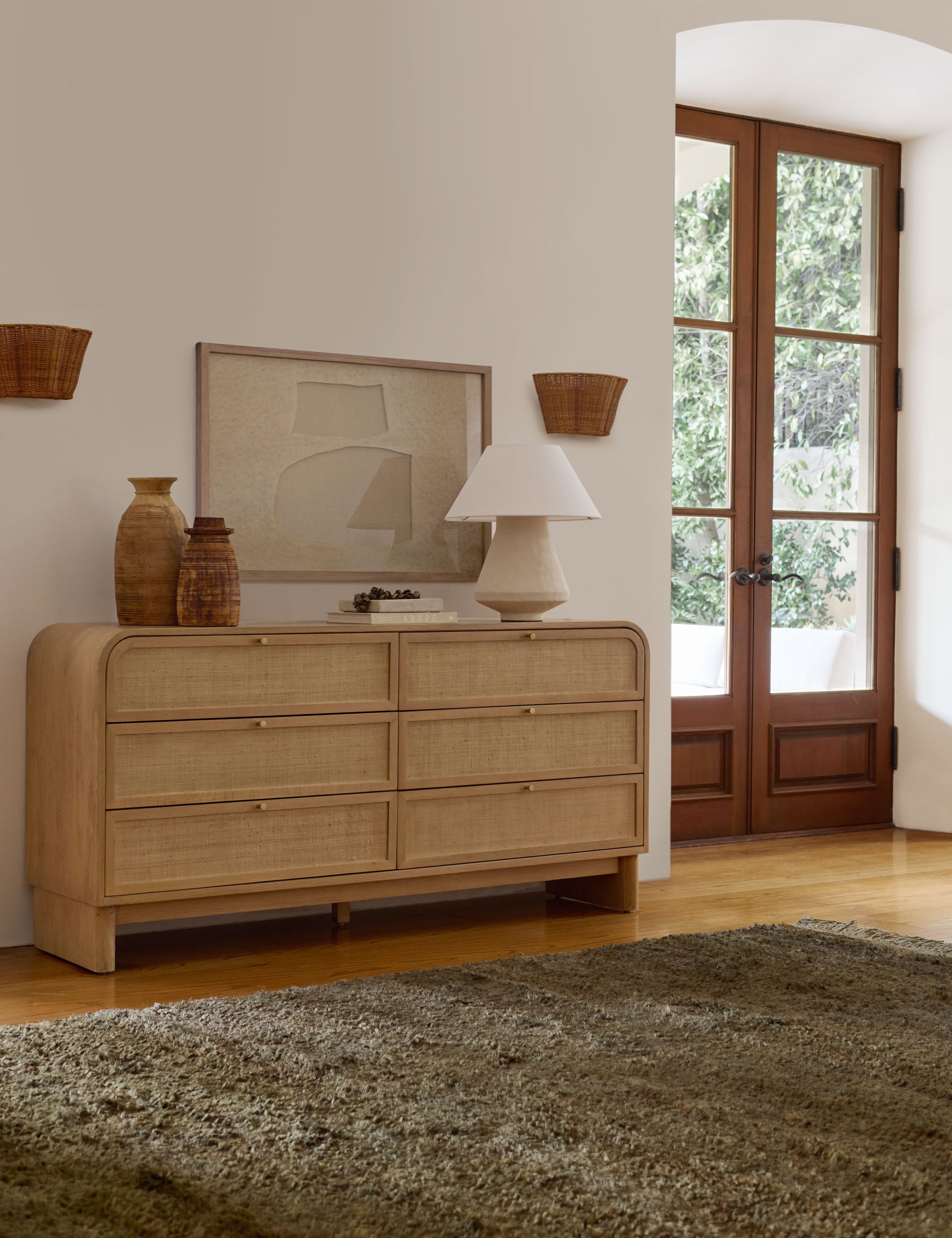 Suzette Wide Dresser - Modern 6-Drawer Wooden Chest for Bedroom Storage & Organization | Perfect for Clothes, Linens & Home Decor