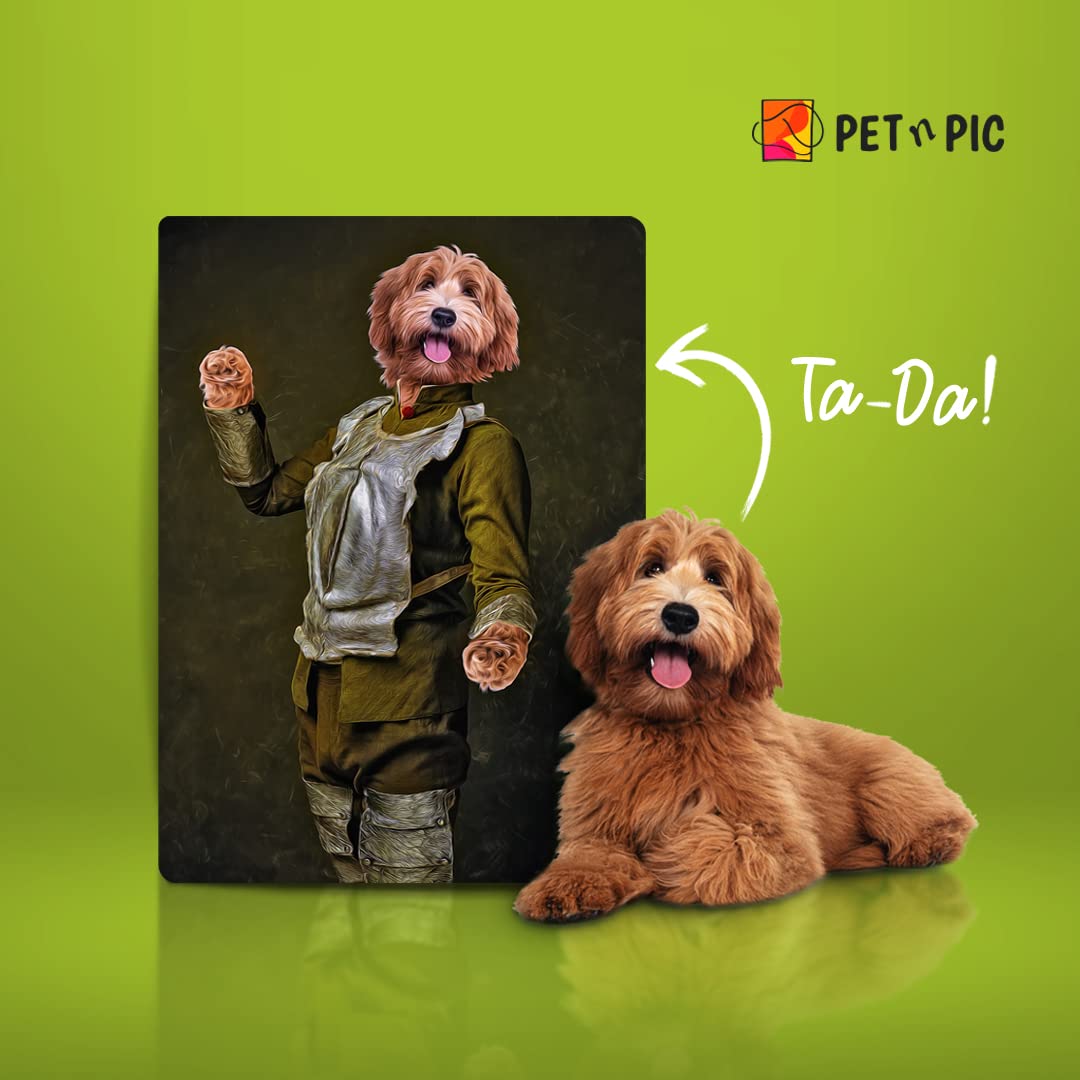 Custom Personalized Dog Portrait Prints - Framed Canvas Wall Art with Your Pet's Photo - Funny Costume & Modern Home Decor (18