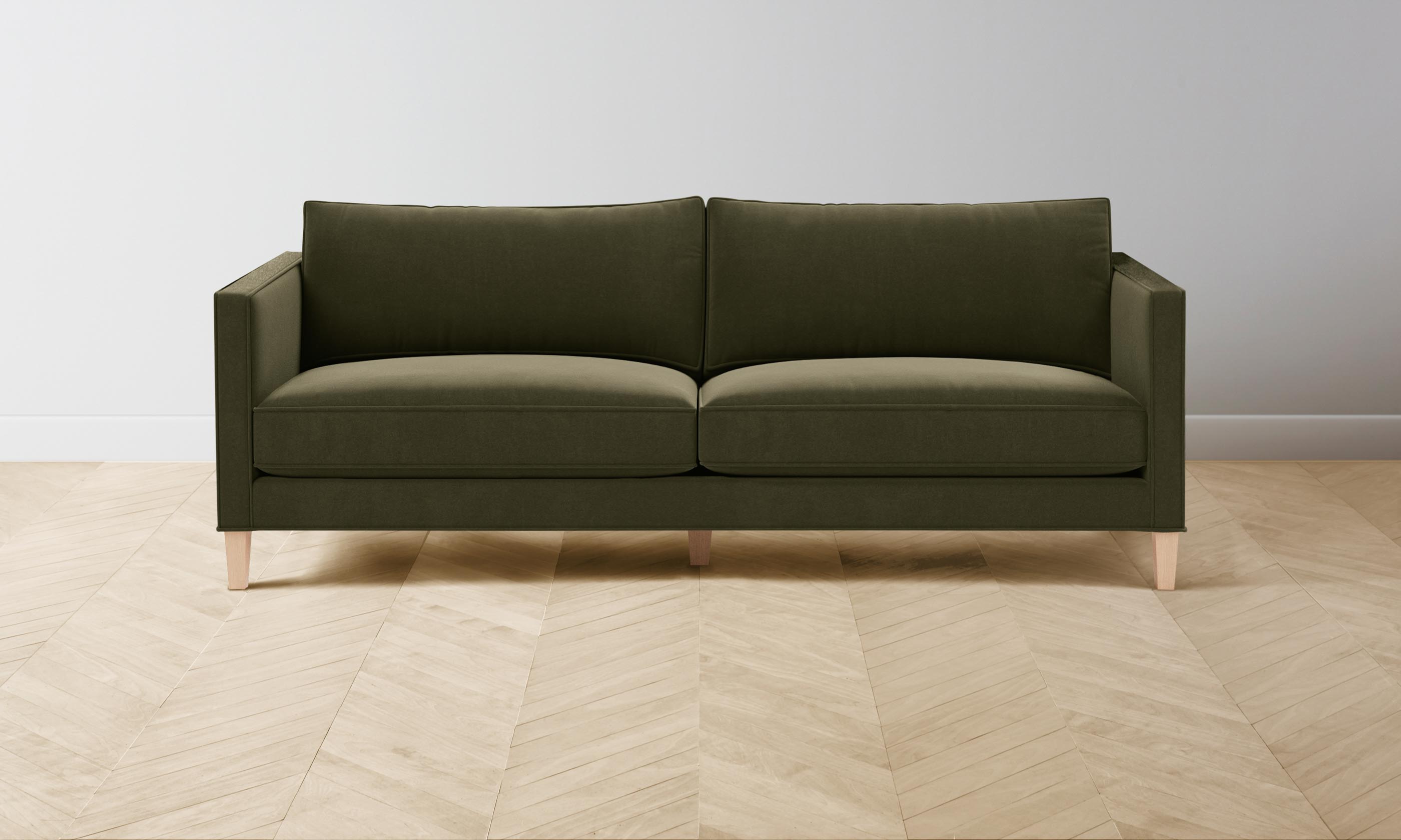 Premium Crosby Sofa - Luxurious Mohair Upholstery in Moss Green | Perfect for Living Rooms, Lounges & Cozy Home Decor