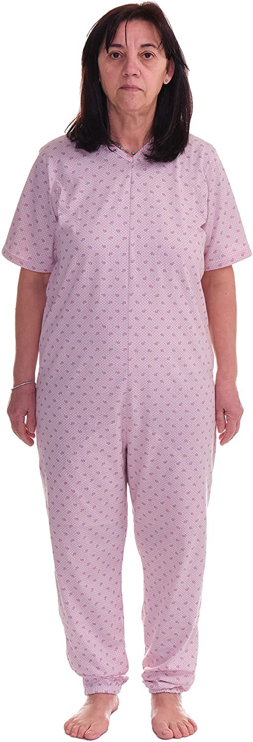 FERRUCCI COMFORT Pajamas - Soft Breathable Short Sleeve Sleepwear with Back Zipper for Women | Perfect for Summer Nights & Relaxing at Home