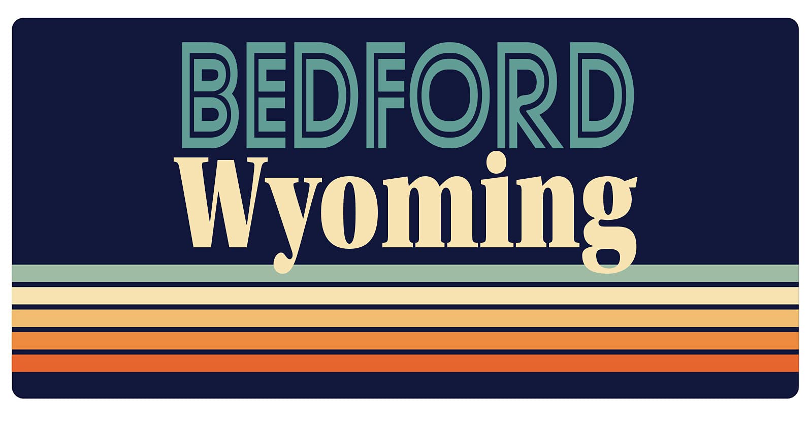 Vintage Bedford Wyoming 5 x 2.5-Inch Retro Fridge Magnet - Perfect for Kitchens, Offices & Dorm Decor