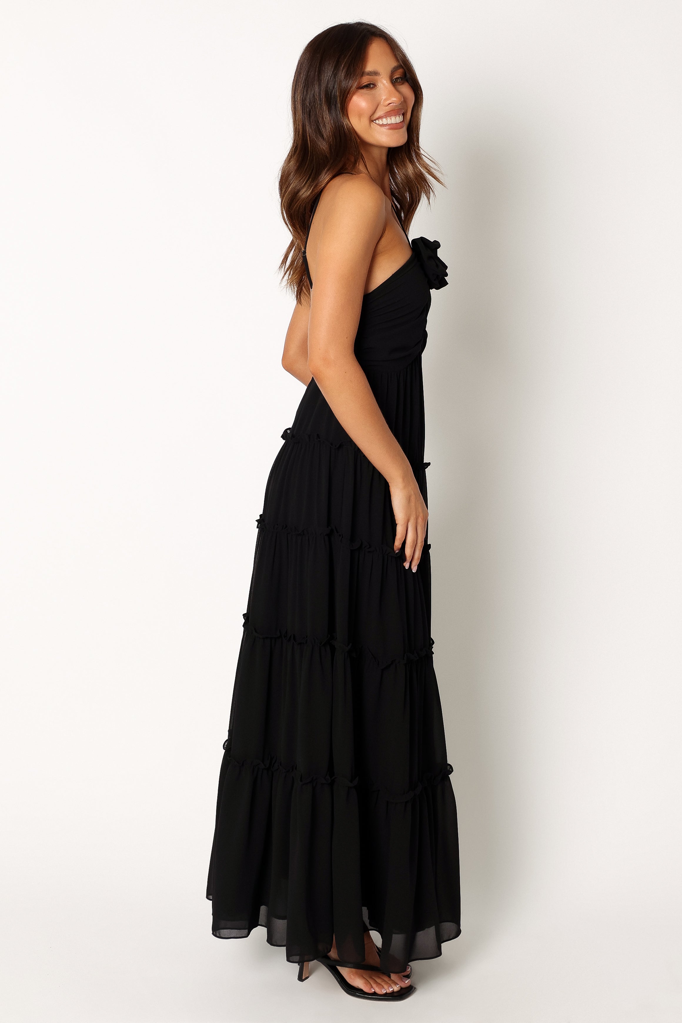Dottie Halterneck Maxi Dress for Women - Elegant Black Long Summer Dress for Beach, Wedding & Evening Parties