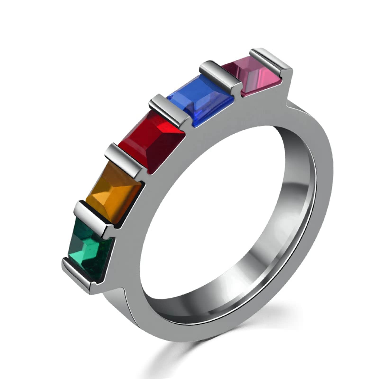 Stunning Cubic Zirconia Wedding Bands for Women - Elegant Stainless Steel Silver Anniversary Rings | Perfect for Engagement, Proposal & Special Occasions