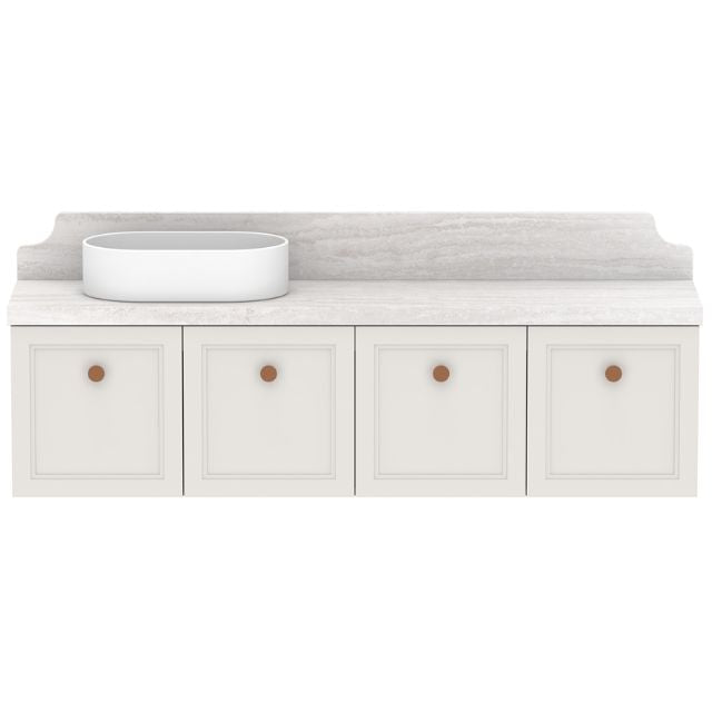 ADP Mabel Ensuite Wall Hung Vanity with Cherry Pie Premium Solid Surface Benchtop - Modern Bathroom Vanity for Small Spaces, Perfect for Apartments and Powder Rooms
