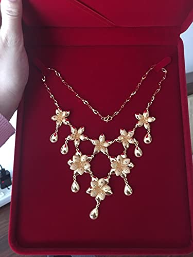 Luxury Jewelry Set with Velvet Gift Box - Necklace, Earrings, Ring & Bracelet Set for Women | Wedding, Anniversary, Birthday Gift | Elegant Jewelry Storage Display Case (Wine Red, Perfect for Chunky Collar Necklaces) | Great for Gifting, Special Occasions & Jewelry Organization