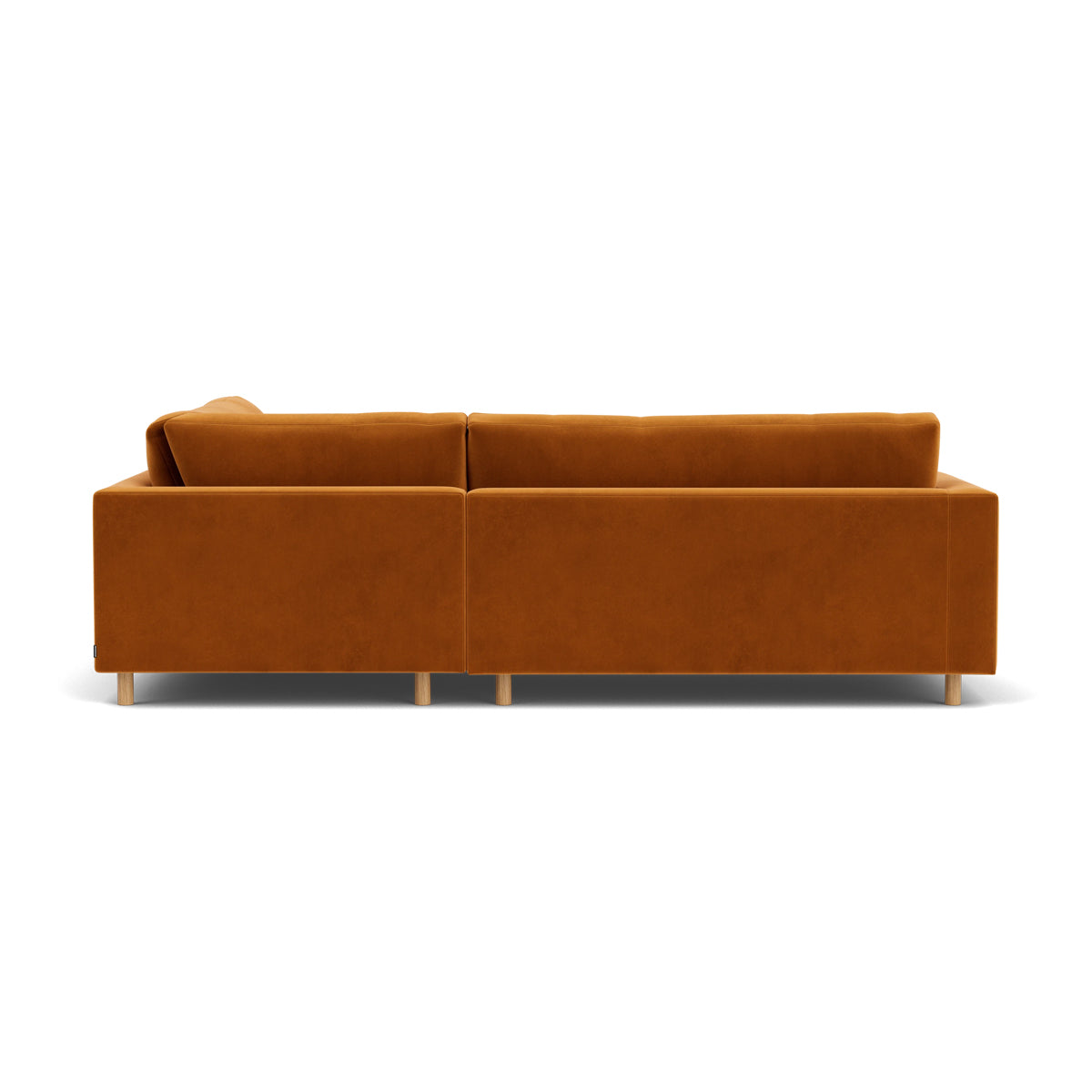 Douglas Velvet Right Corner Sofa - Modern L-Shaped Sectional Couch for Living Room, Lounge & Home Theater - Soft Upholstered Fabric Sofa with Comfortable Seating (Gray)
