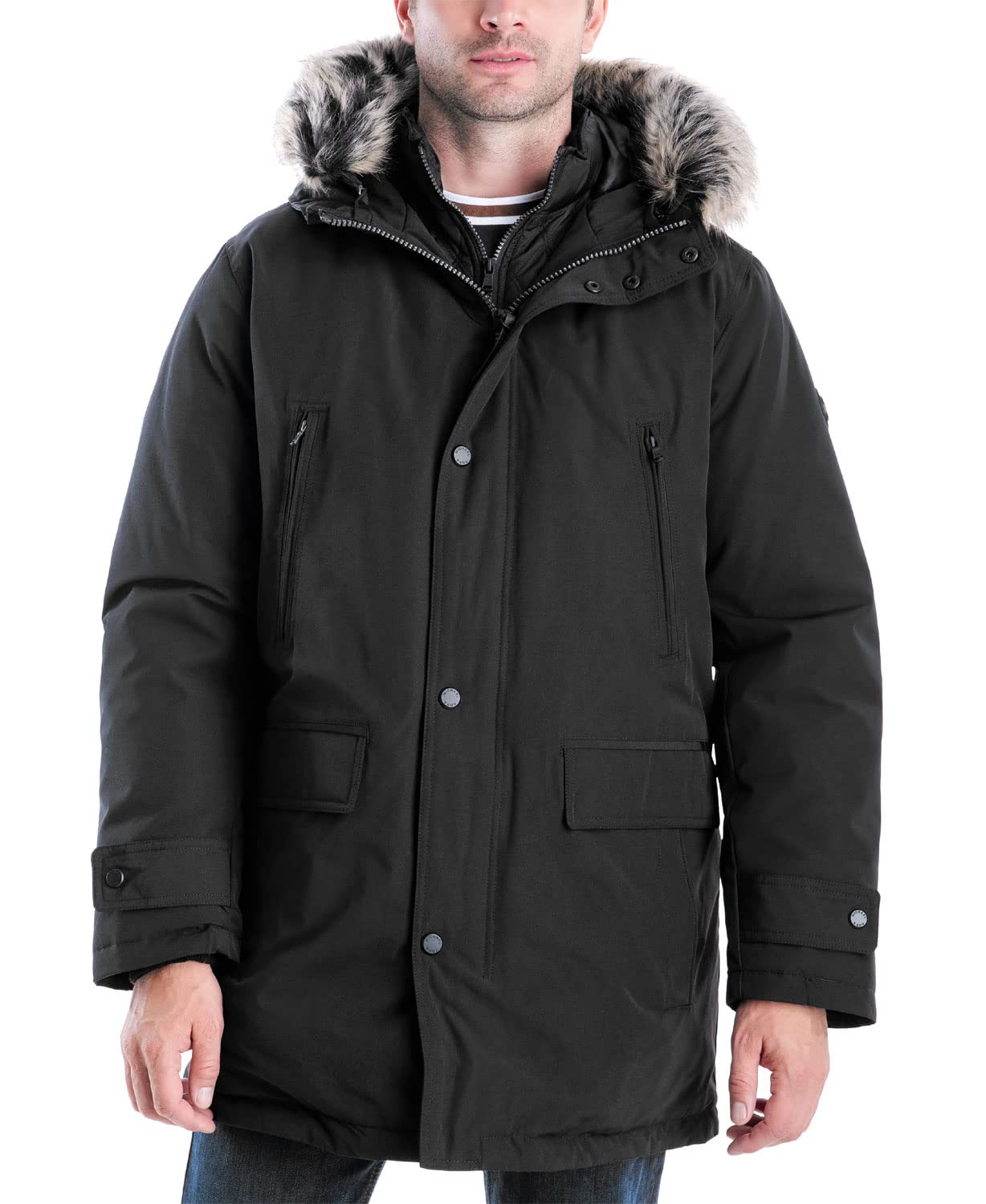 Michael Kors Men's Faux Fur Winter Parka Coat - Warm Insulated Jacket for Cold Weather | Outdoor Activities & Daily Wear