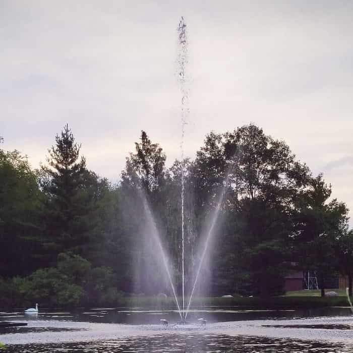 Scott Aerator Clover Floating Pond Fountain - Oxygenating Water Feature for Garden Ponds, Lakes & Decorative Water Gardens | Improves Water Quality & Enhances Fish Habitat