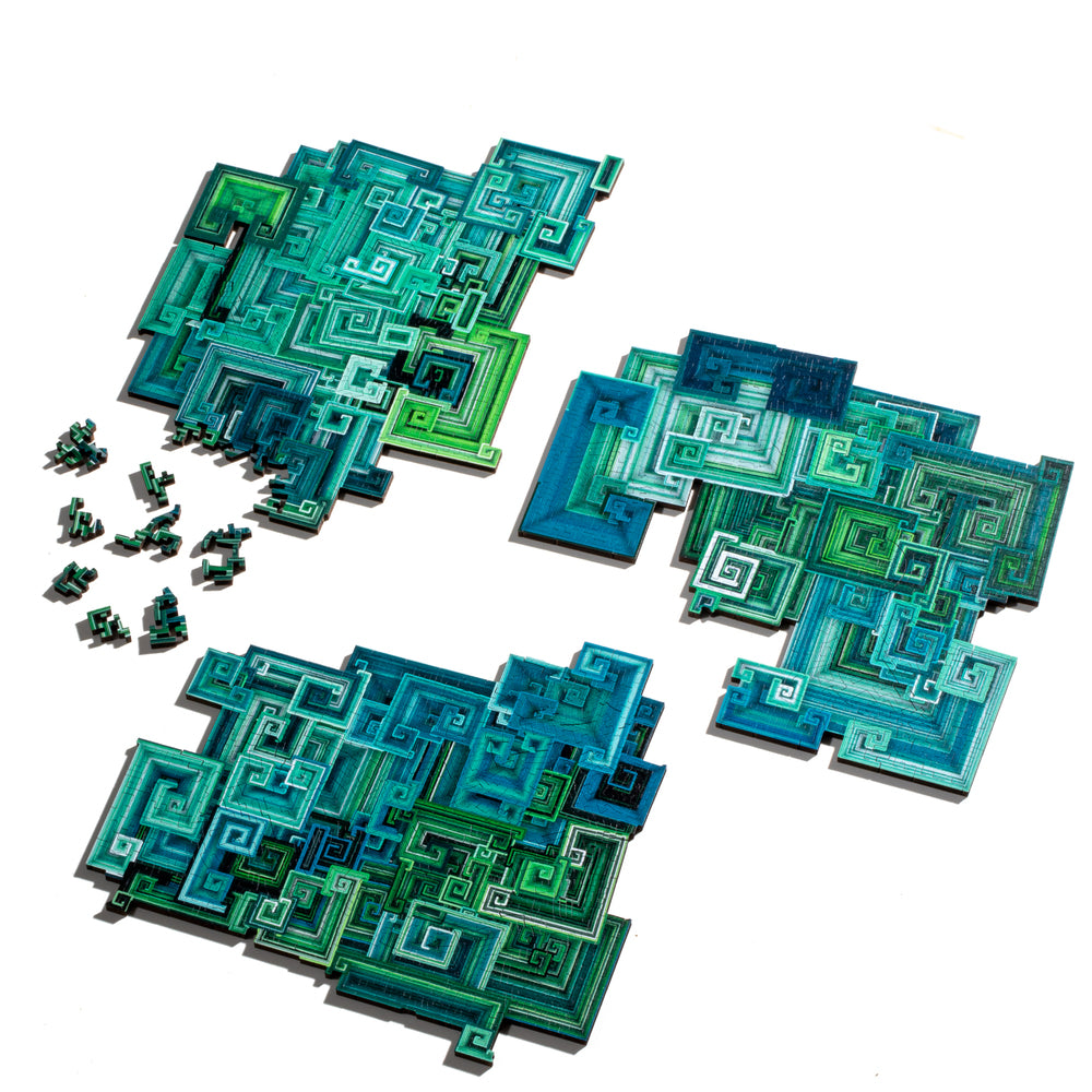 Bismuth Crystal Puzzle - Green Geode Puzzle for Adults & Teens - Stress Relief, Brain Teaser, Home Decor, Gift Idea for Science Lovers & Collectors