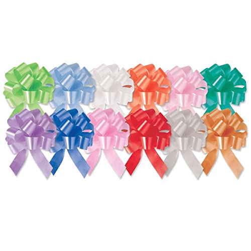 24-Piece Pull Bows Set - 12 Colors for Gifts & Decor