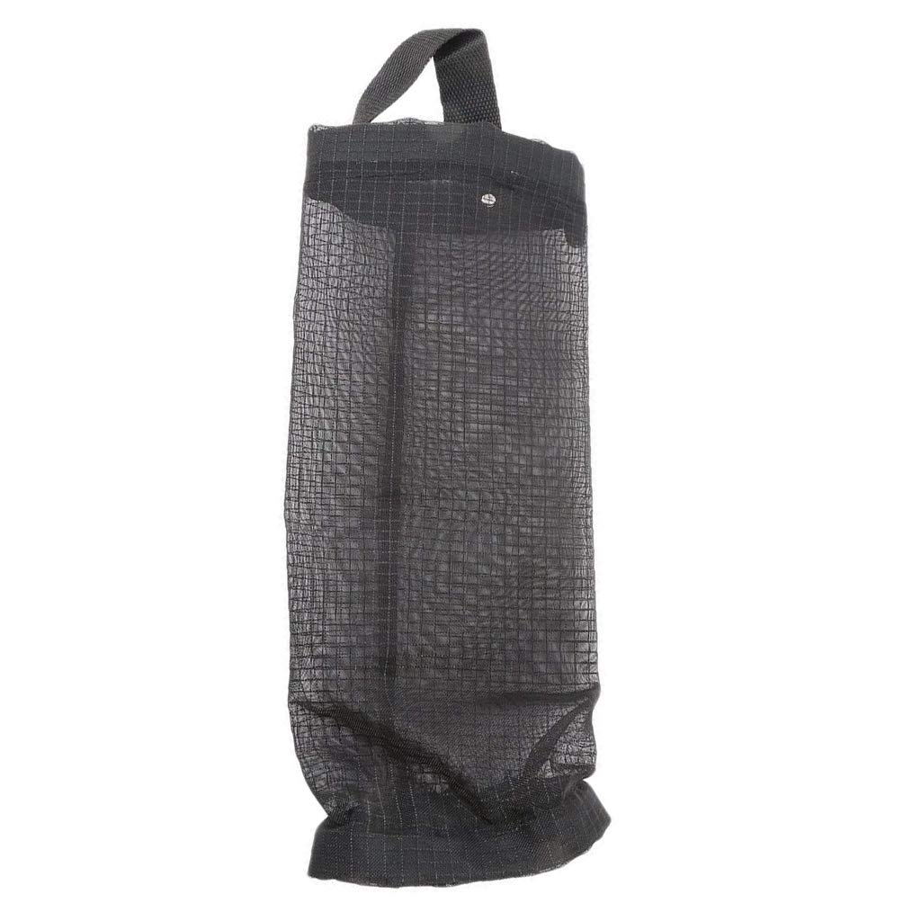 UKD Premium Mesh Bag Holder Dispenser - Hanging Kitchen Storage for Carrier Bags, Reusable Plastic Bags & Bin Liners | Space-Saving Organizer for Grocery Bags, Trash Bags & Shopping Bags | Durable & Cost-Effective (Black)