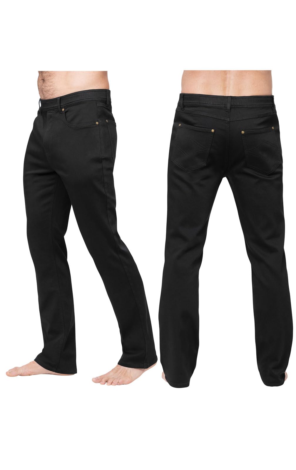 **Men's Stretch Denim Pajama Jeans - Elastic Waist Pull-On Jeans for Men - Slim Straight Comfort Pants - Perfect for Lounging, Travel & Casual Wear**