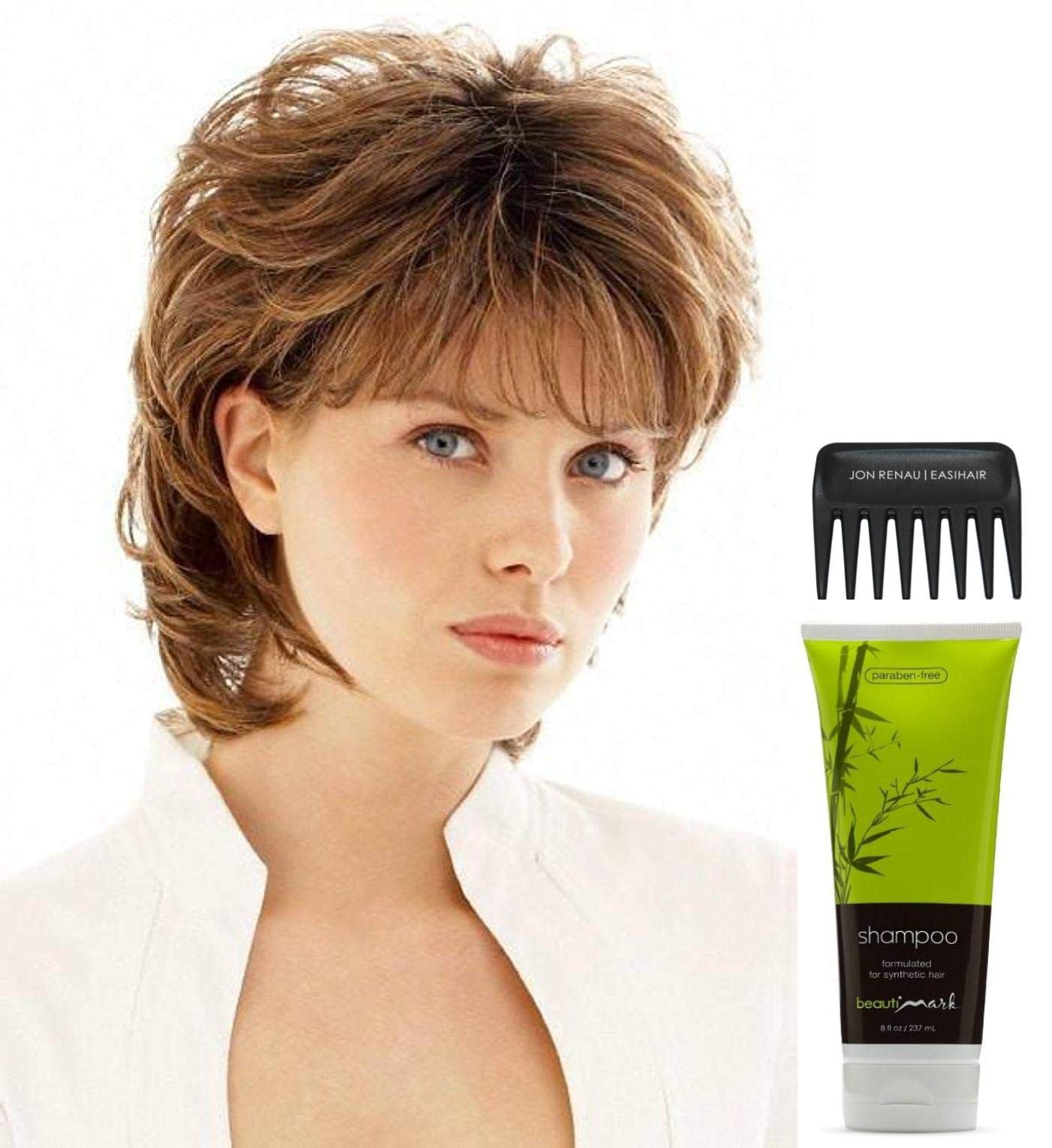 Raquel Welch Salsa Large Wig Bundle - 4 Items (Wig, Q&A Booklet, Synthetic Shampoo & Wide Tooth Comb) - Color R11S - Perfect for Cosplay, Halloween & Everyday Styling