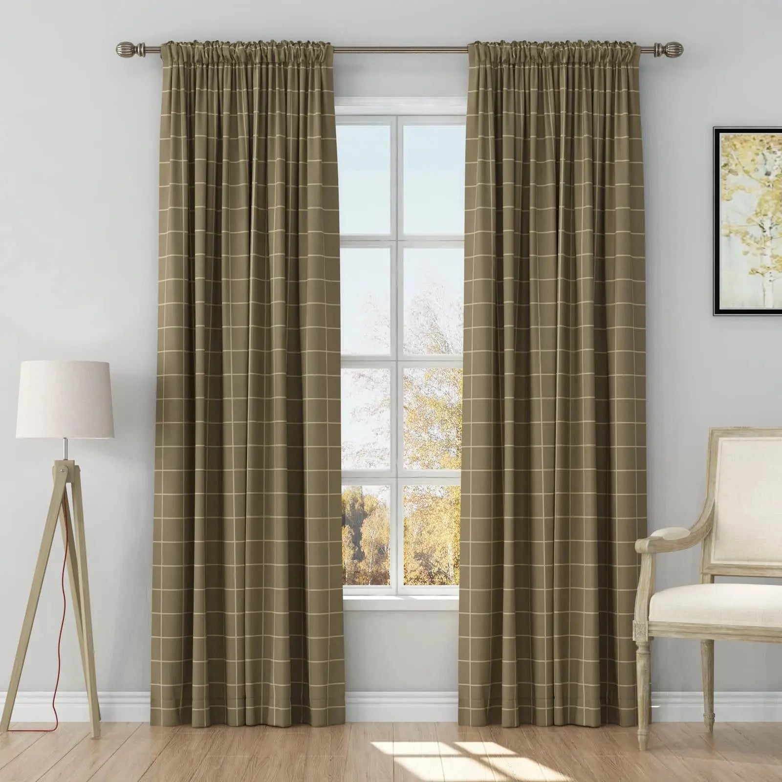 Windowpane taupe grey W84