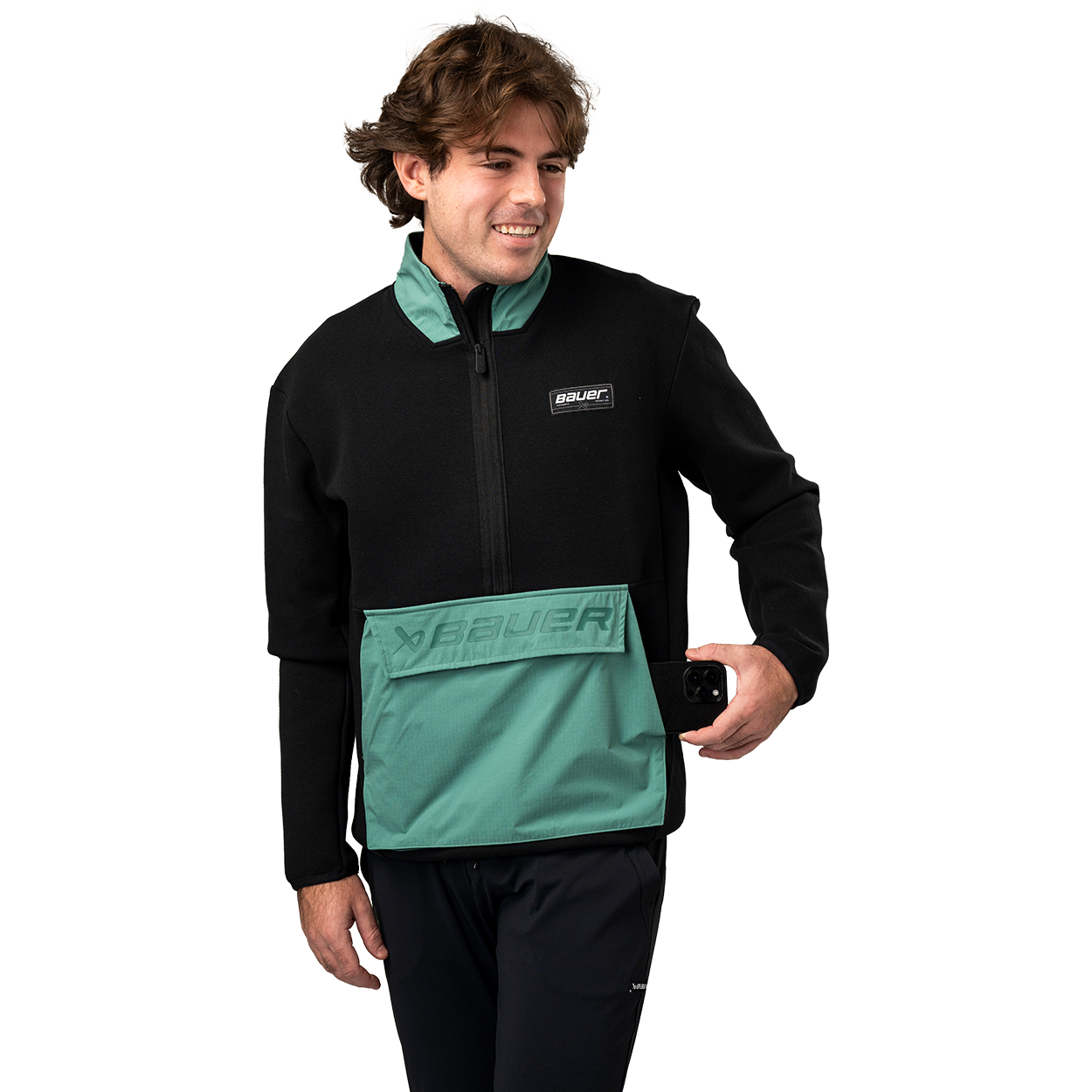 Bauer Knit Mix 1/2 Zip Senior Hockey Sweater - Warm & Breathable Performance Pullover for Ice Hockey Players & Fans - Perfect for Games, Practices & Casual Wear