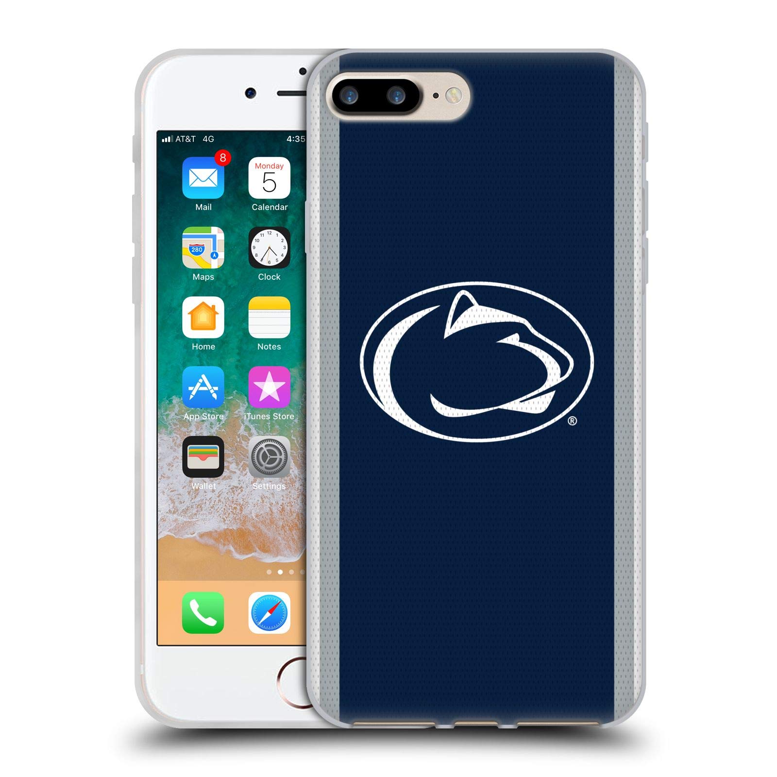 Officially Licensed Penn State PSU Football Jersey Soft Gel Case for iPhone 7 Plus/8 Plus - Durable Protection & Team Spirit for Fans, Students, and Alumni