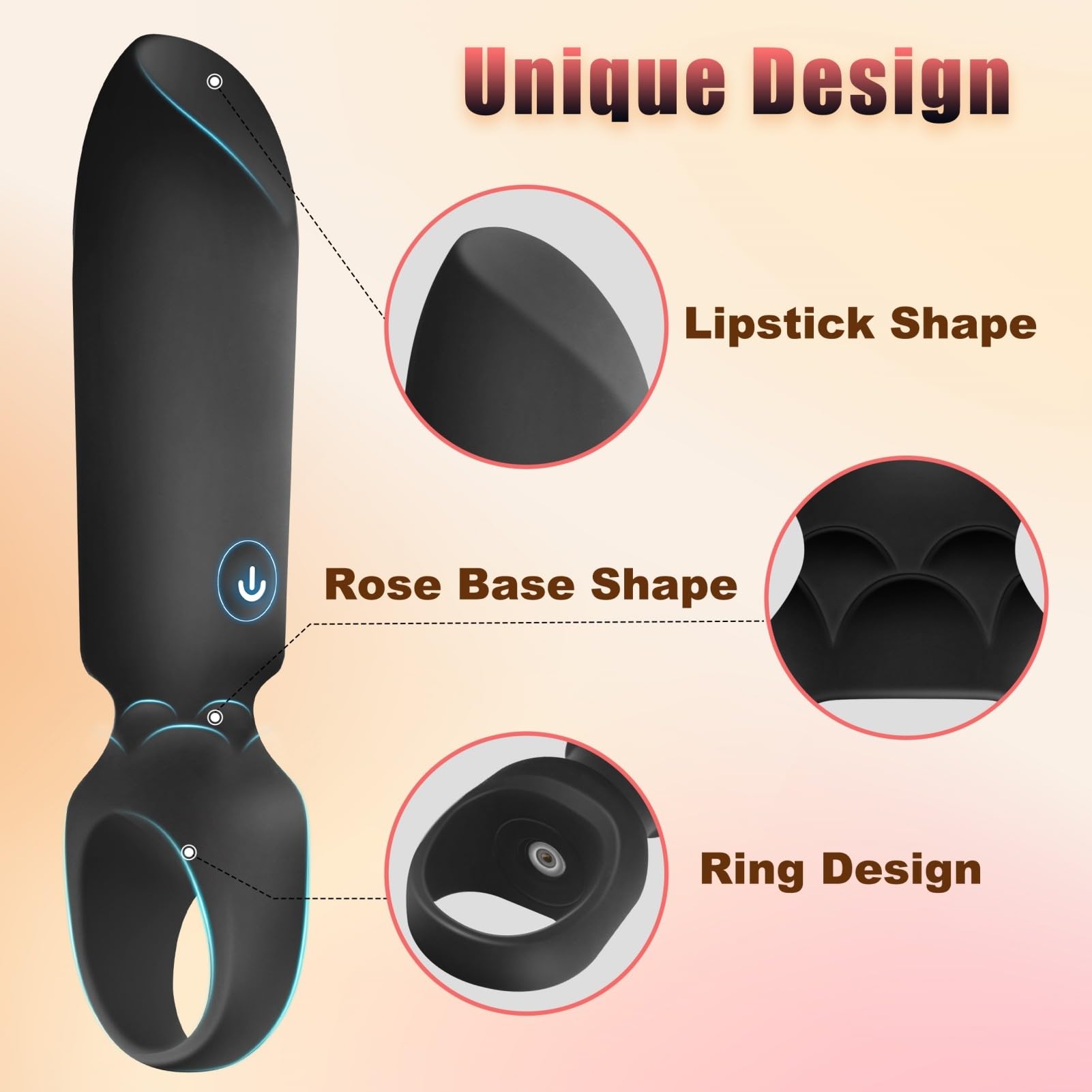 LUKIKI Bullet Vibrator for Women - 10 Powerful Vibration Modes, Lipstick Design Mini Vibrator for G Spot & Clitoral Stimulation, Discreet & Portable Travel Sex Toy | Perfect for Solo Play, Couples Fun & Sensual Massage