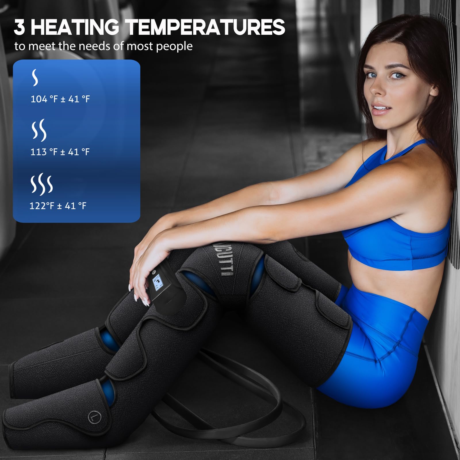 Air Compression Leg Massager with Heat Therapy - Foot, Calf, Knee & Thigh Pain Relief - Improves Blood Circulation - Perfect Gift for Women, Men, Parents (Mother's Day, Father's Day, Birthdays, Christmas) - Ideal for Home Use, Office Relaxation & Post-Workout Recovery