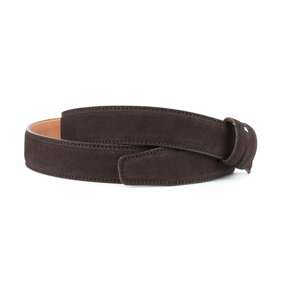 Premium Dark Brown Suede Leather Belt for Men - 35mm Width - Compatible with Montblanc Buckles - Stylish Casual & Business Wear Accessory
