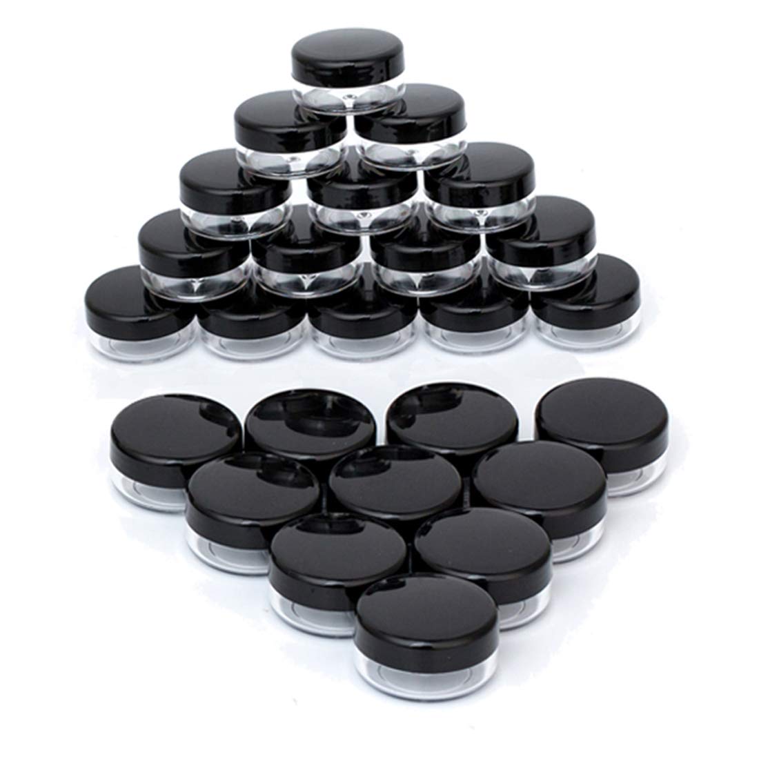 3 Gram Sample Containers with Lids - 25 Count Small Refillable Jars with Snap-On Caps - Perfect for Cosmetics, Essential Oils, Spices & DIY Crafts