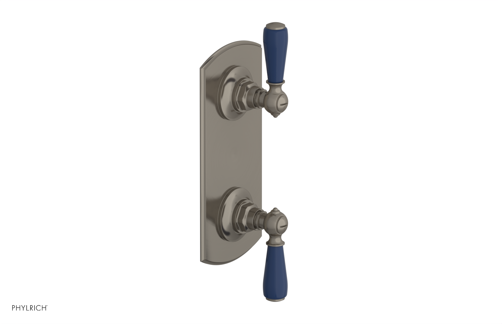 Jamestown Thermostatic Shower Valve with Volume Control & Diverter - Navy Blue Accents (Model 4-738) | Perfect for Modern Bathroom Renovations & Spa-Like Shower Experiences