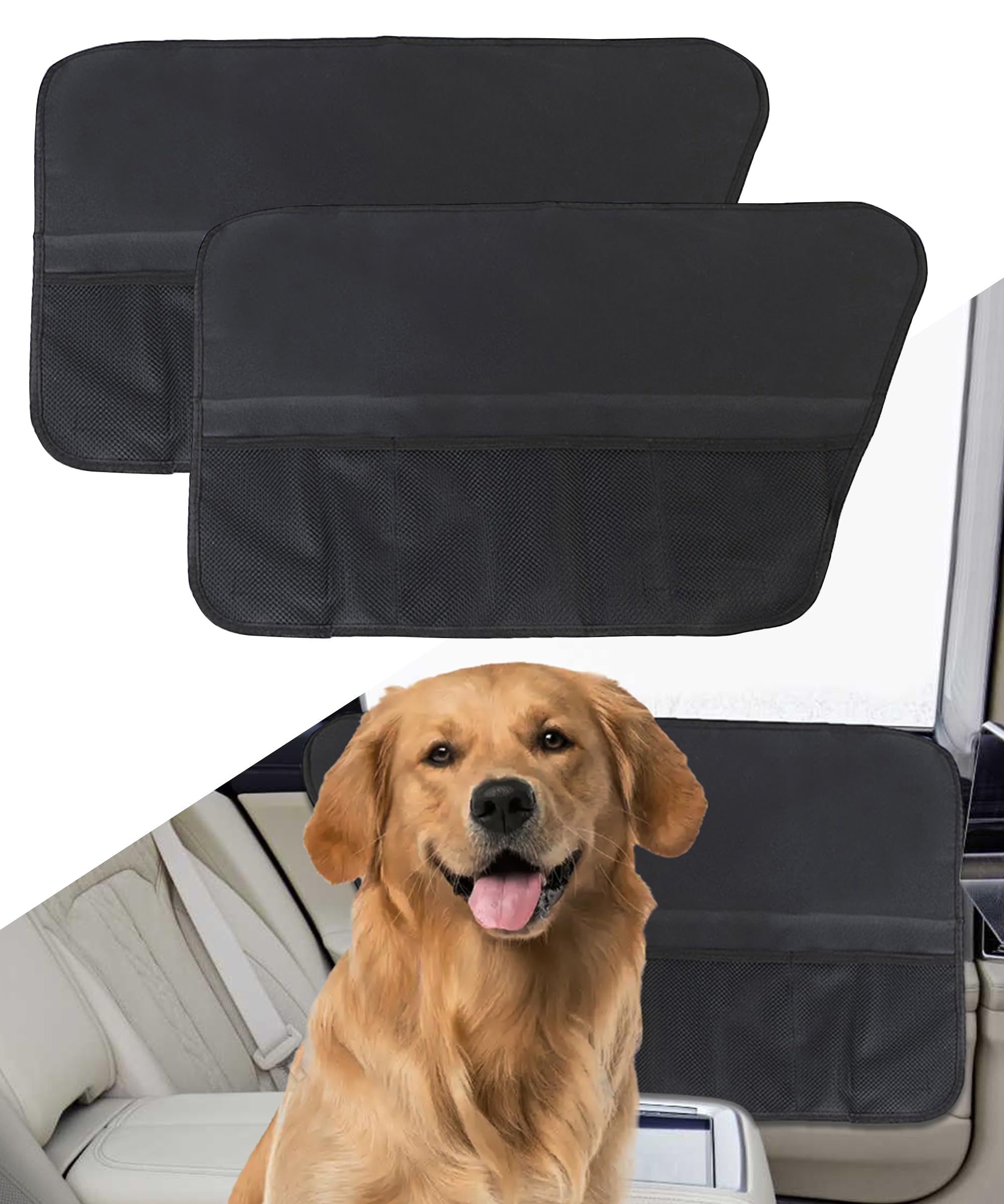 YAKEFY 2-Pack Car Door Protector - Scratch Resistant Dog Car Door Cover & Vehicle Door Guard for Pets - Durable Car Accessories for Back Seat Protection (Perfect for SUVs, Sedans & Road Trips with Dogs)