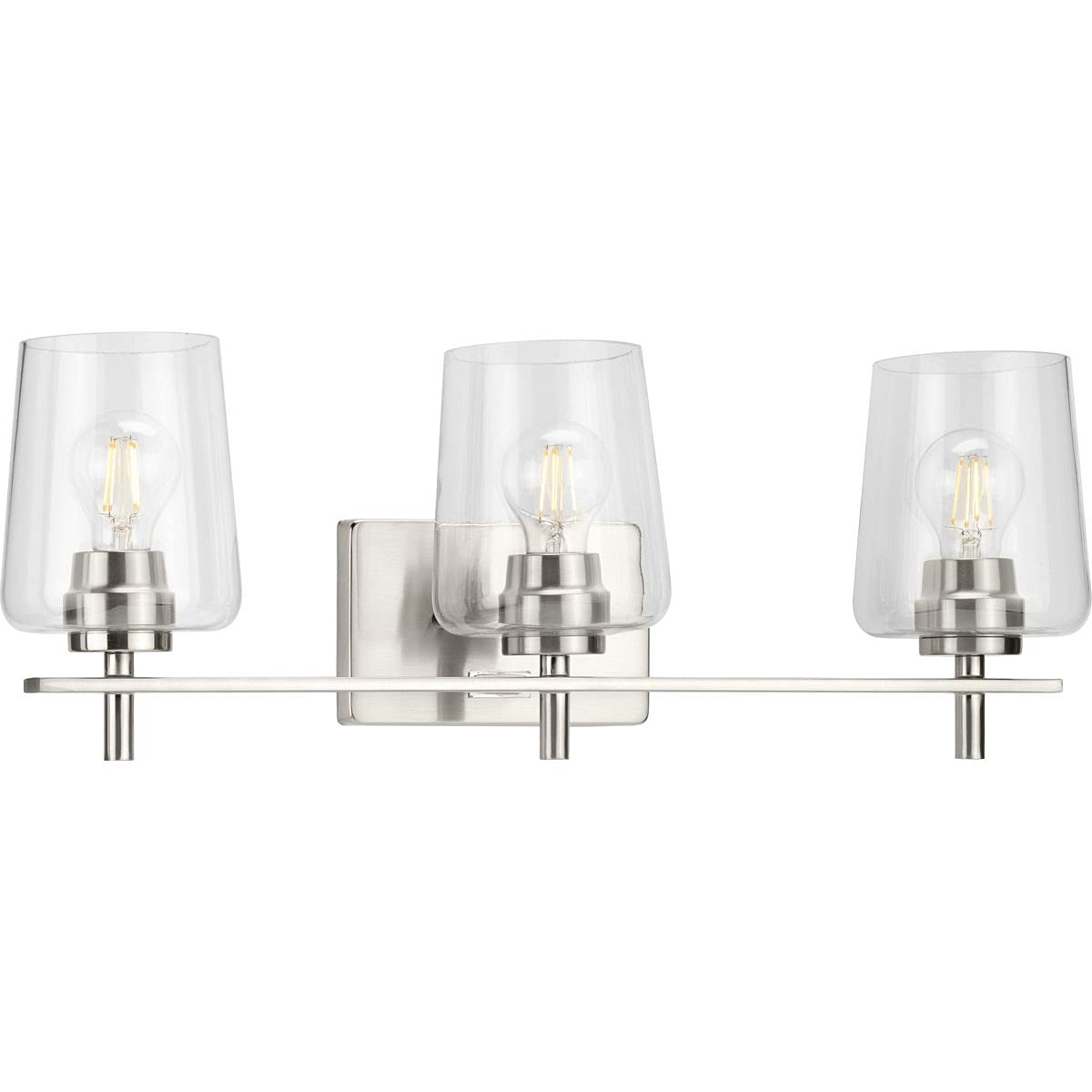 Progress Lighting P300362-009 Calais Bath & Vanity Light Fixture in Brushed Nickel - Modern Bathroom Lighting for Vanity Mirror & Sink Area