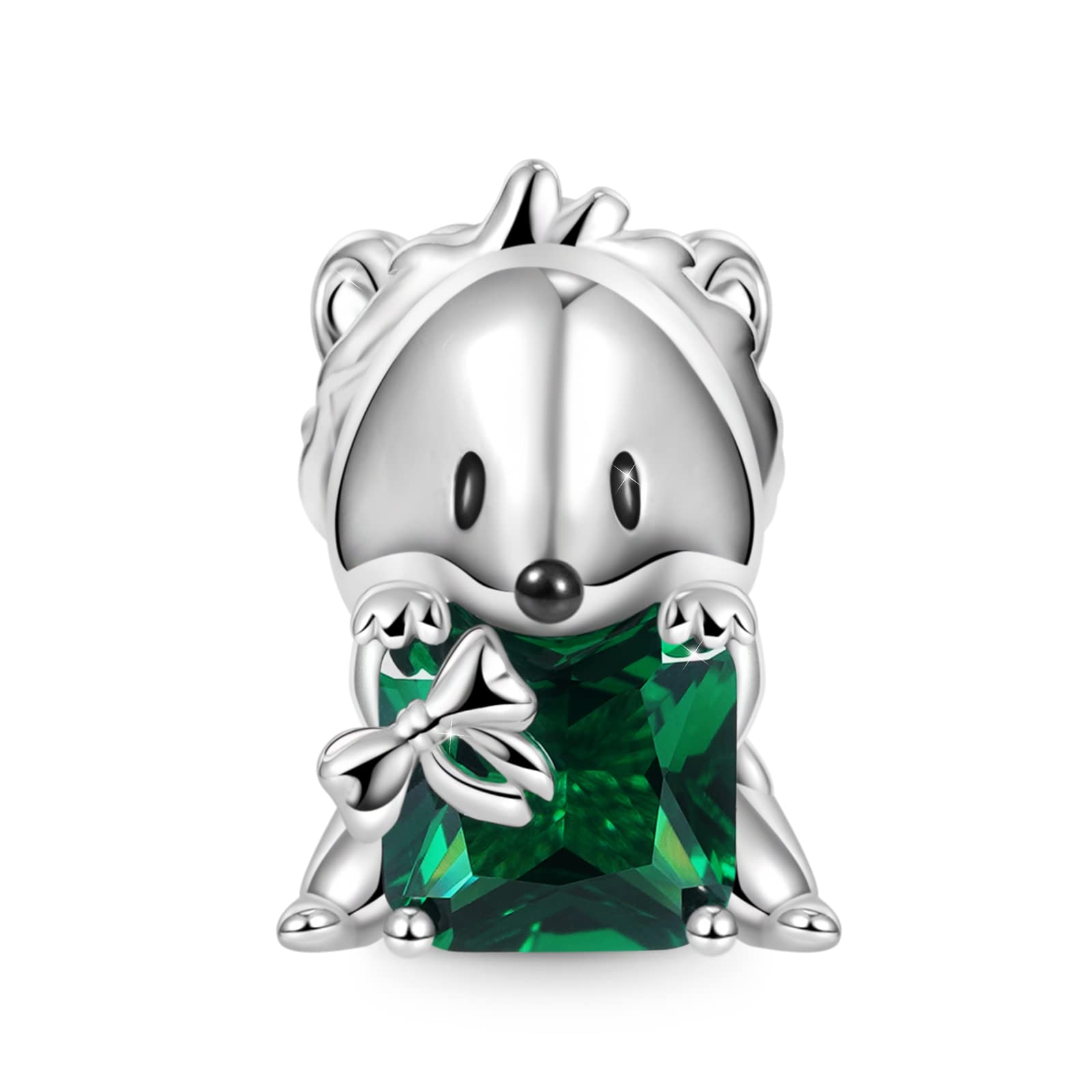 GNOCE 925 Sterling Silver Animal Charms - Cute Hedgehog, Wolf & Fox Heart Bead Jewelry for Women | Perfect Gift for Wife, Snake Chain Bracelet & Necklace | Ideal for Casual Wear, Date Nights & Special Occasions