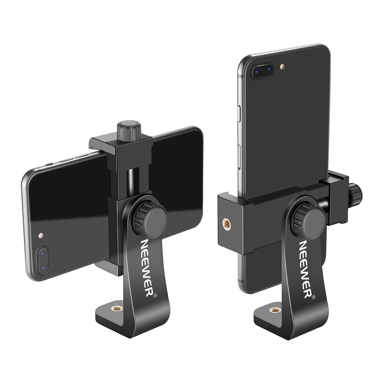 NEEWER Smartphone Tripod Mount Holder - 1/4 Inch Vertical Bracket for iPhone & Android Phones - Perfect for Vlogging, Live Streaming & Photography