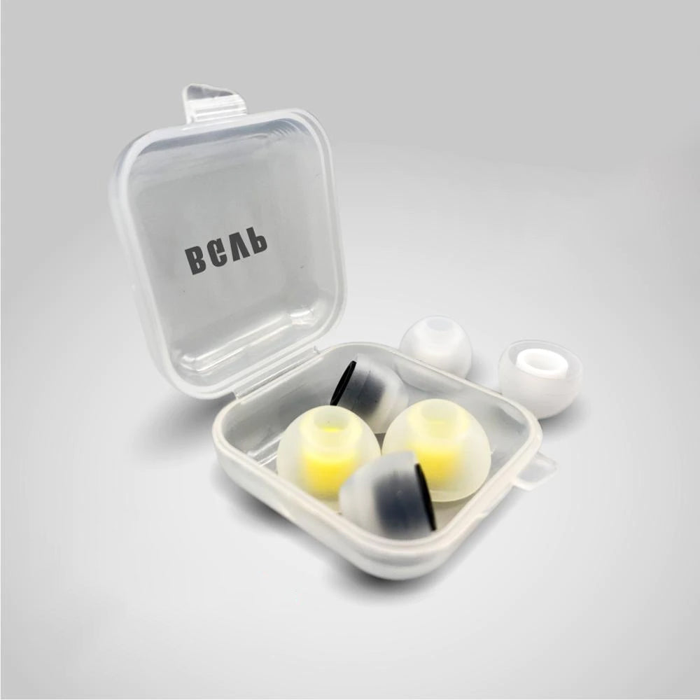 BGVP Silicone Eartips with Mini Storage Case (1 Pair) - Premium Replacement Earbud Tips for AirPods, Galaxy Buds & Wireless Earbuds - Perfect for Workouts, Travel & Noise Isolation