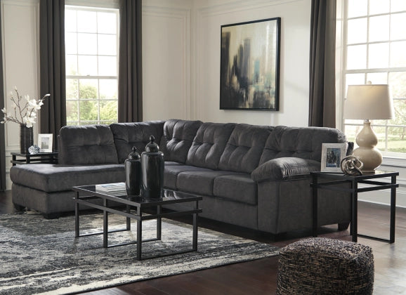 Accrington 2-Piece Sectional Sofa with Left-Hand Facing Chaise in Granite Fabric - Perfect for Living Room, Family Room & Home Theater Comfort