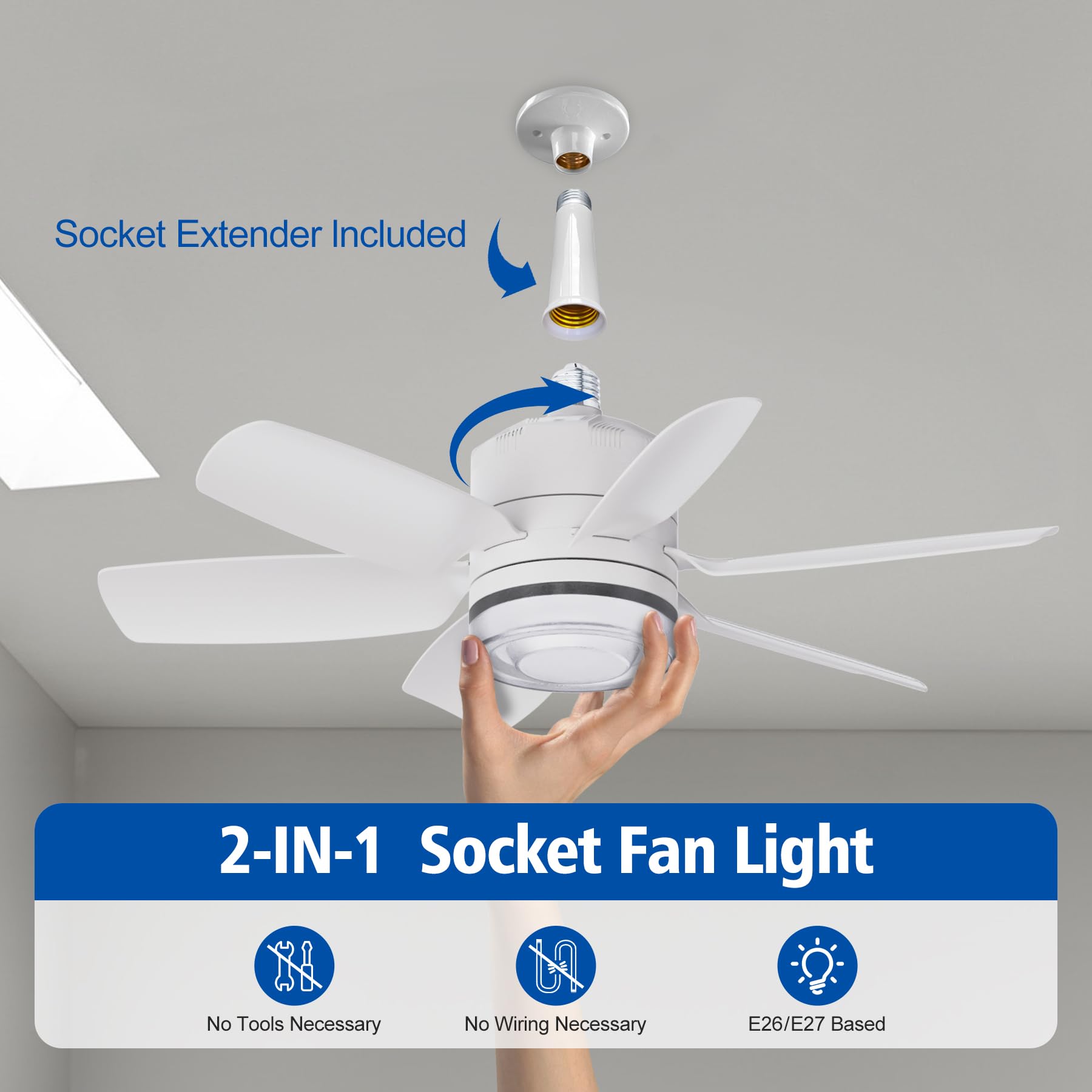 Remote-Controlled Dimmable LED Ceiling Fan with Light, 3 Colors 2800K-6500K - Perfect for Bedroom & Living Room