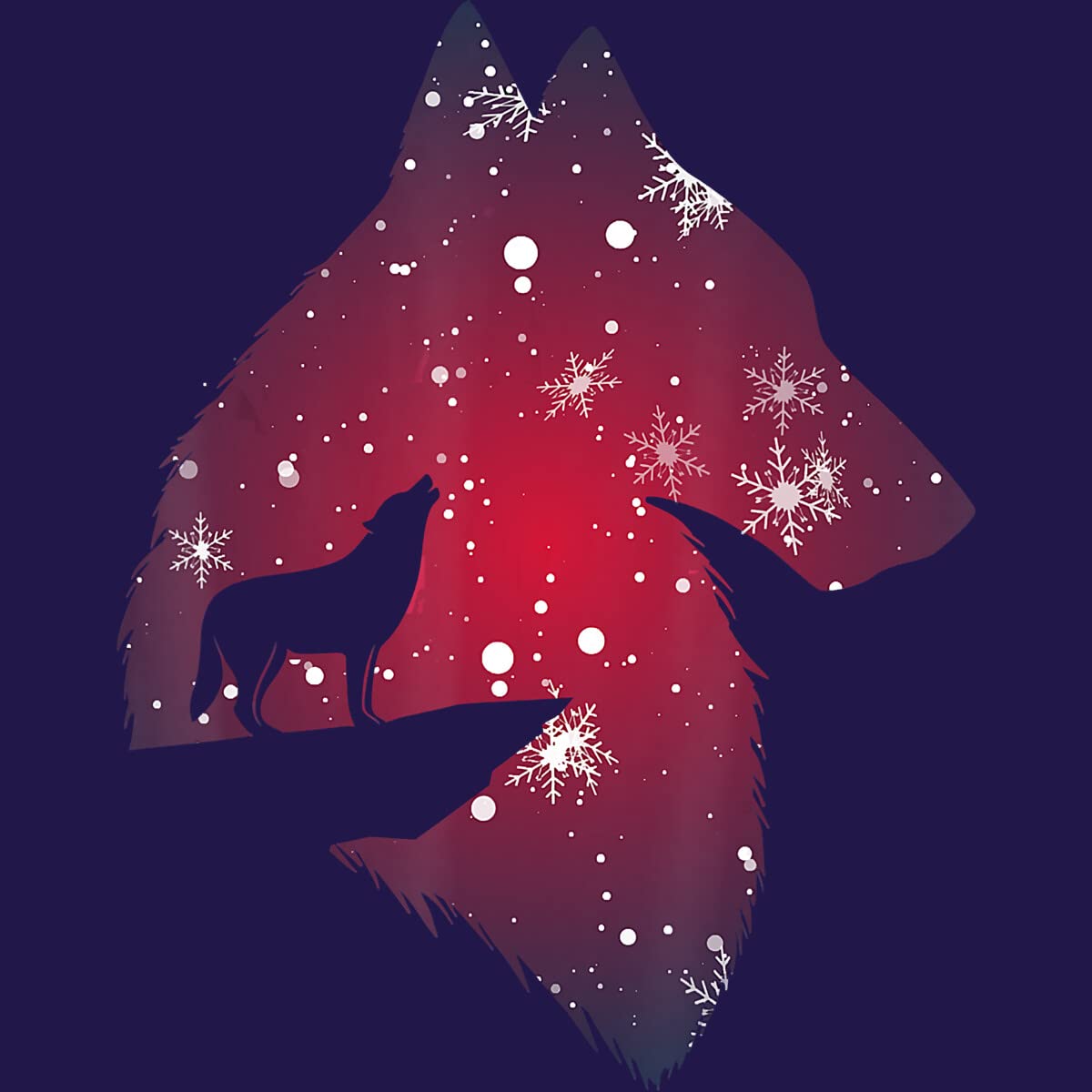 Funny Christmas Wolf with Snowfall Graphic T-Shirt for Men, Women, Kids & Babies | Holiday Family Matching Outfits | Perfect for Christmas Parties, Family Photos & Winter Festivities
