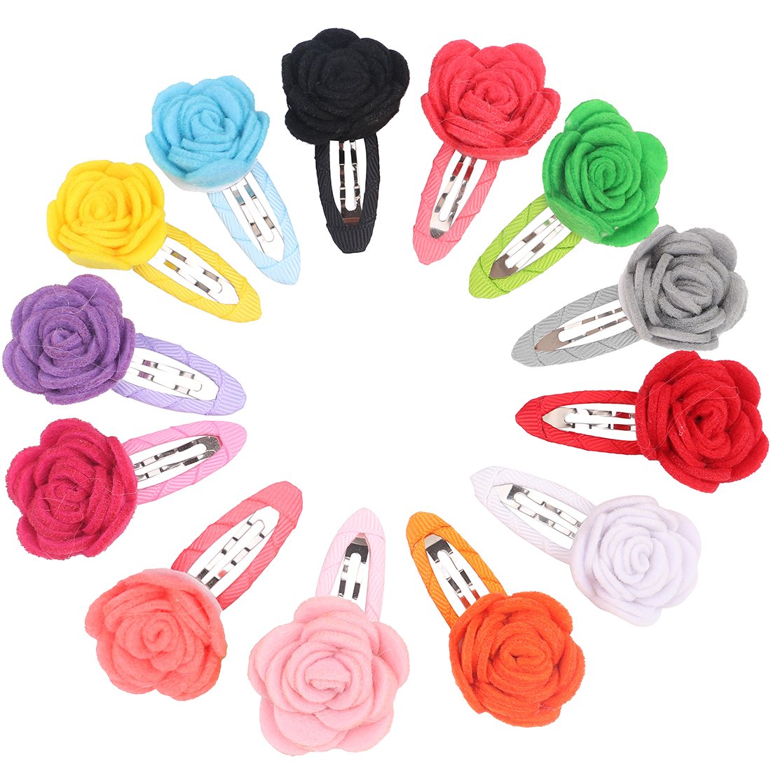 13PCS Rose Hair Clips for Baby Girls - Snap Alligator Barrettes for Toddlers & Kids - Perfect for Parties, Weddings & Daily Hair Styling