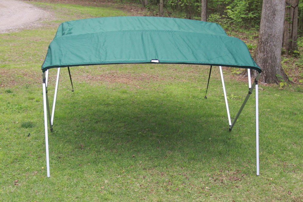 VORTEX 4 Bow Pontoon Boat Bimini Top - 8ft Green Square Tube Frame (Fits 97-103