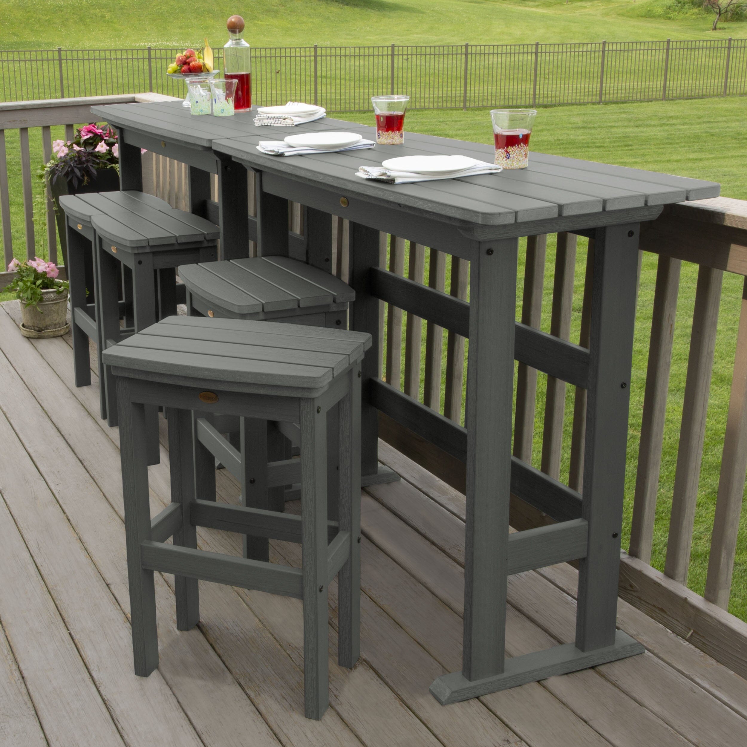 Lehigh 6-Piece Bar Height Balcony Patio Set - Outdoor Dining & Relaxing Furniture for Small Spaces
