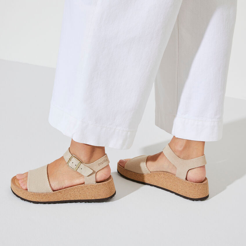 Birkenstock Women's Glenda Sandals - Suede Leather Textile Upper in Sandcastle Color | Comfortable & Stylish for Casual Wear, Beach, and Everyday Use