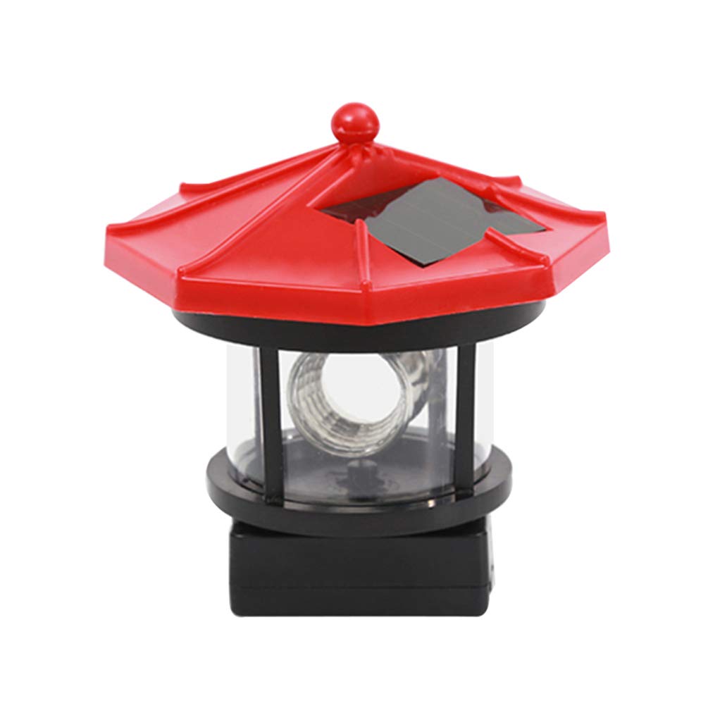 Solar Powered LED Lighthouse Outdoor Light - Waterproof Garden Landscape Lamp for Lawn, Patio, Pond Decoration (Red) | Perfect for Backyard, Pathway & Poolside Lighting