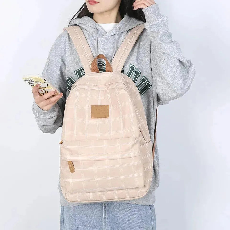 Stylish Striped Backpack for Teenage Girls - Trendy School Bag & Travel Daypack for Teens - Perfect for School, College, Travel & Everyday Use