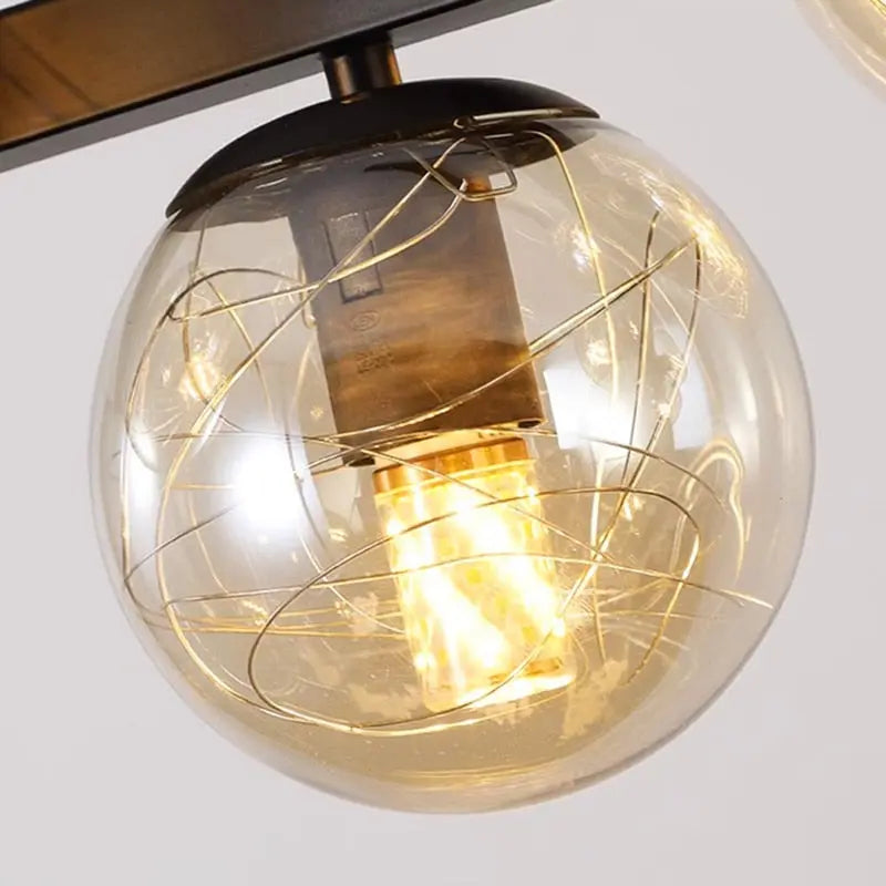 Modern Bubble Chandelier Lighting Fixture - Elegant Crystal Glass Pendant Light for Dining Room, Kitchen Island, Bedroom & Living Room Decor - Perfect for Home and Restaurant Interior Design