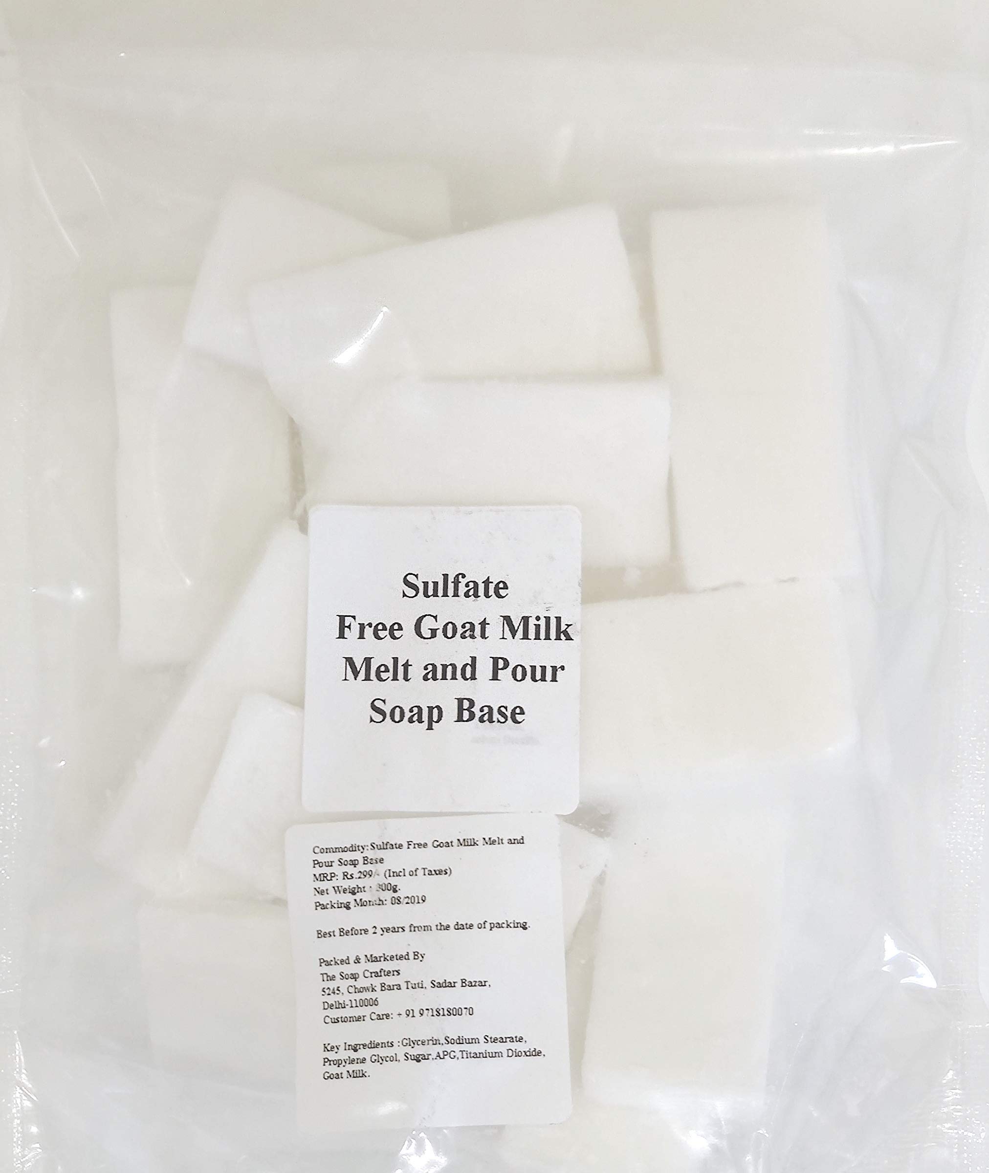 Sulfate-Free Goat Milk Soat Base (300g) - Natural Moisturizing Soap for Sensitive Skin - Perfect for Handmade Soap, Bath & Body Care