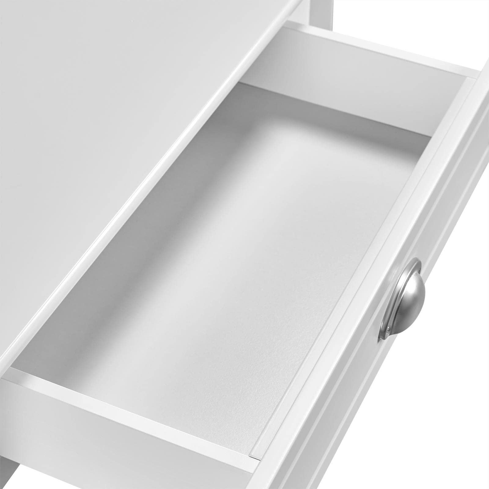 Topeakmart White Home Office Computer Desk with Shelves & Drawers - Ergonomic Corner Laptop Desk for Small Spaces, Perfect for Remote Work, Online Classes & Gaming Setup