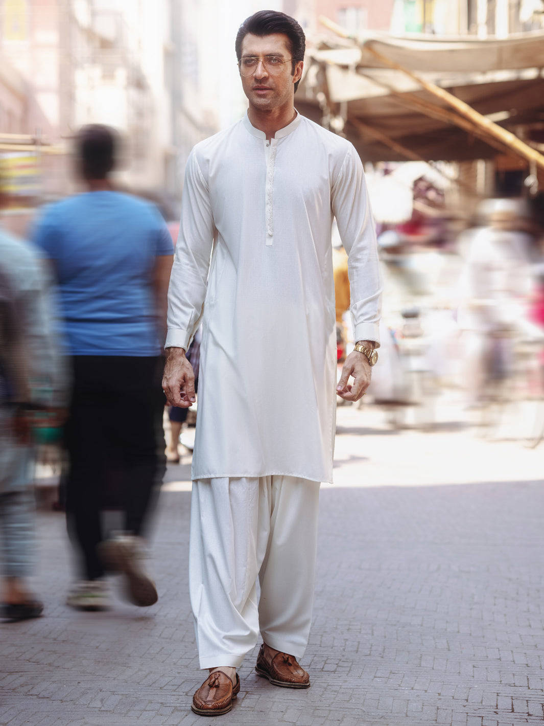 Premium Blended Off White Shalwar Kameez Outfit - Traditional Pakistani Dress for Women - Perfect for Weddings, Eid & Special Occasions