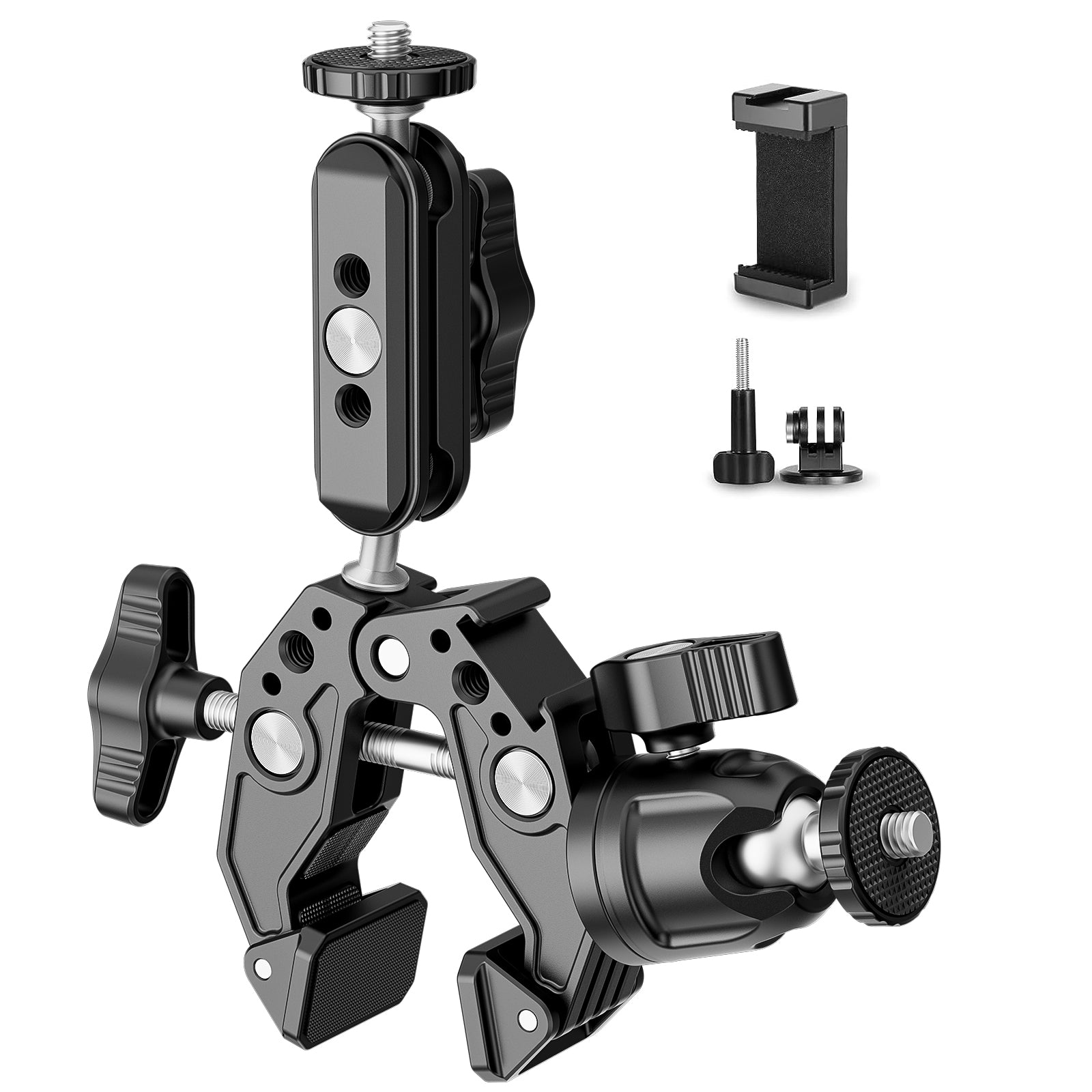 NEEWER ST85 Super Clamp with 3 Dual Ballhead Magic Arm - Heavy Duty Camera Mount for DSLR, Video, Lighting Equipment - Perfect for Photography, Videography, Studio & Live Streaming Setups