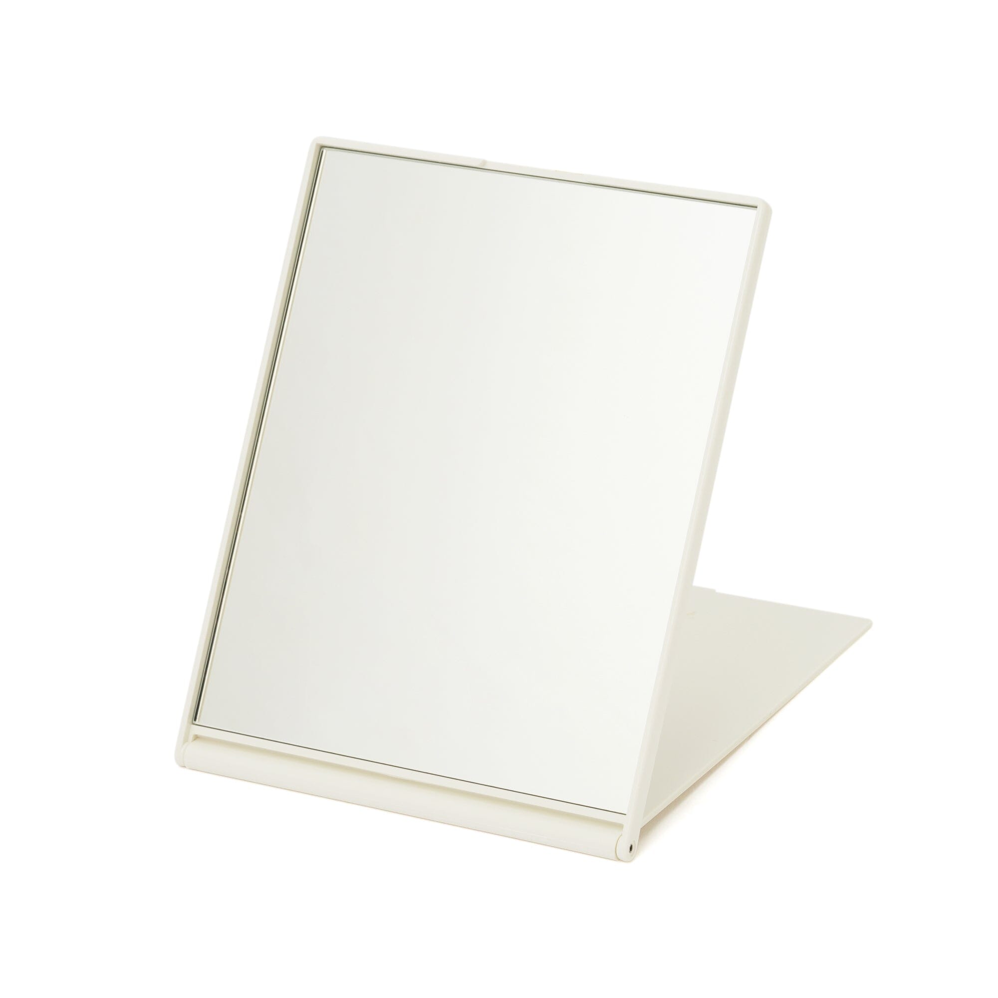 White Face Check Mirror - Portable Makeup Mirror with LED Light for Home, Travel & Salon Use