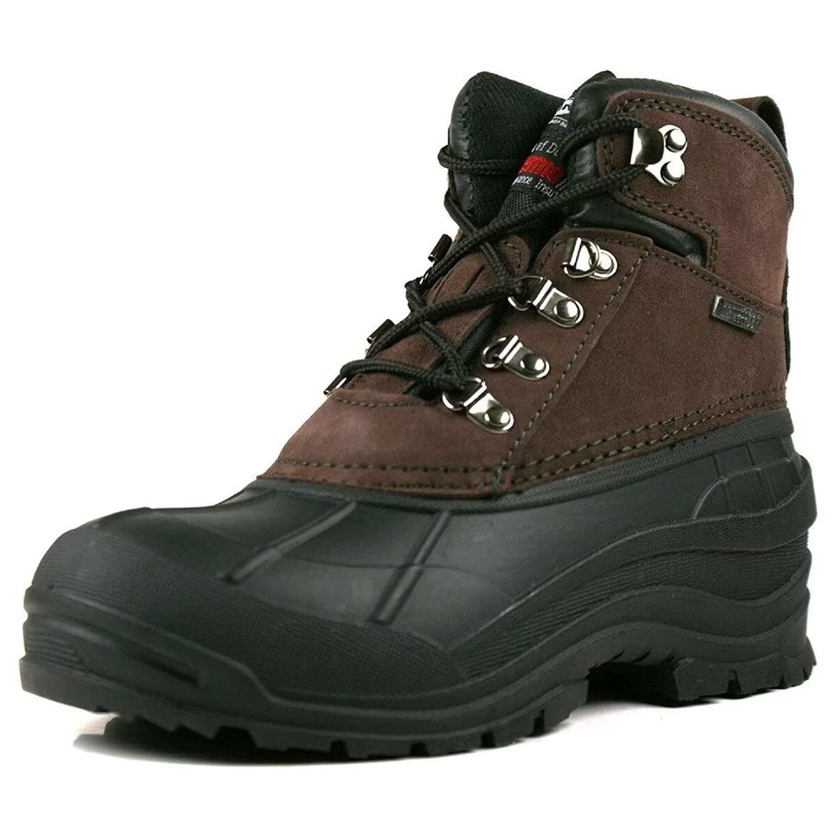 Waterproof Men's Snow Boots - Leather Winter Shoes with Non-Slip Sole, Insulated Warm Boots for Hiking, Snowboarding & Outdoor Activities
