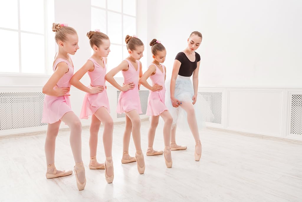 WYHDY Girls Ballet Dance Skirt & Leotard Set - Sparkly Chiffon Wrap Skirt with Pull-On Design for Toddlers & Kids | Perfect for Ballet Class, Recitals & Dance Performances