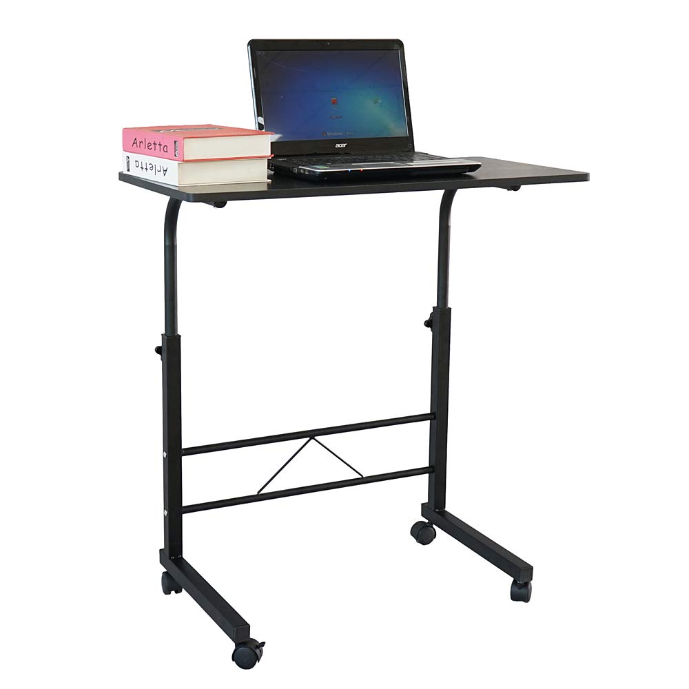 Adjustable Height Rolling Sofa Side Table - Slide Under Couch & Bed, Mobile End Table for Living Room, Bedroom & Office Use